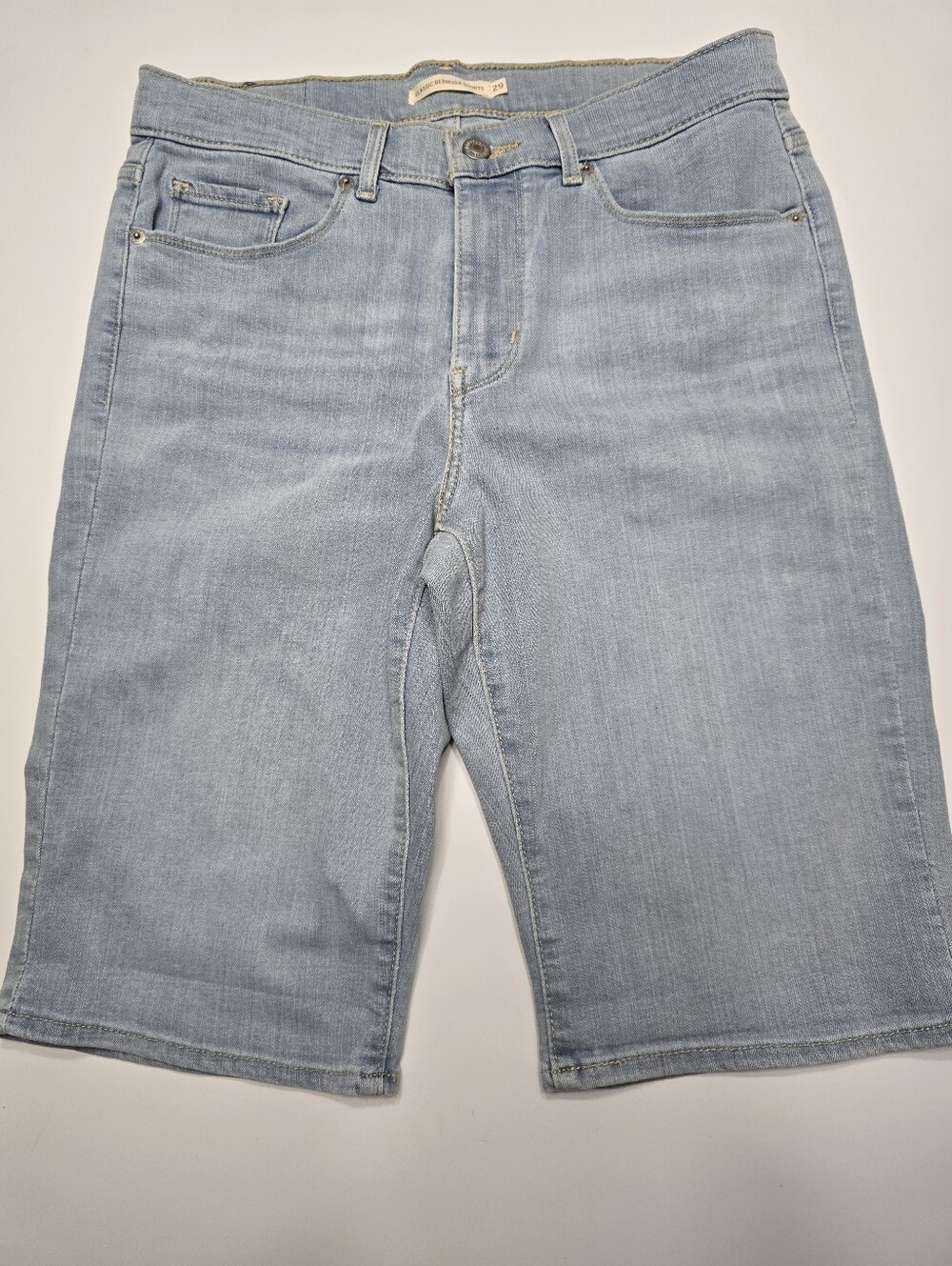 Levis 29 Bermuda Shorts Light Blue Denim